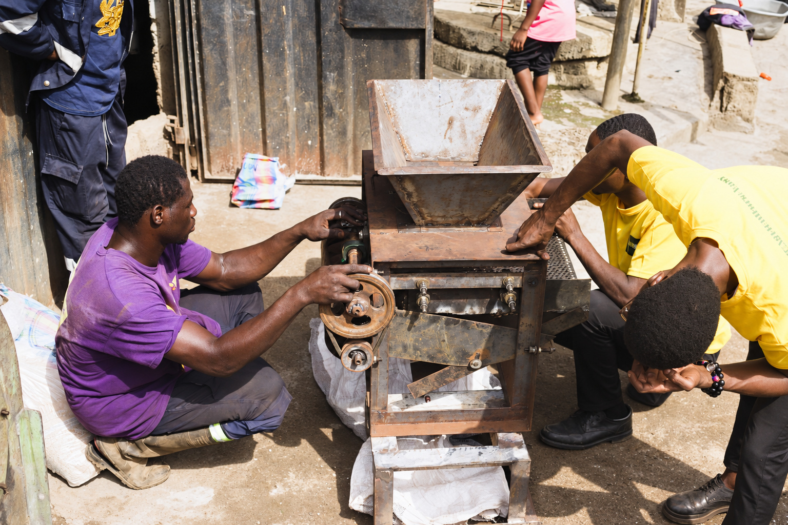 Wobil technicians assembling agricultural machinery
